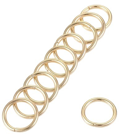 sourcing map 20 Stück O Ringe 0.31 8mm Metall DIY Handwerk Gold Ton | Für Riemen Taschen Gürtel