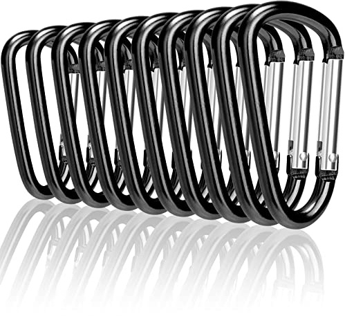 UPINS Carabiner Keychain, 100Pack 3inch Aluminum Locking Carabiner Hook Multi-use Aluminium D Ring Carabiner Clips