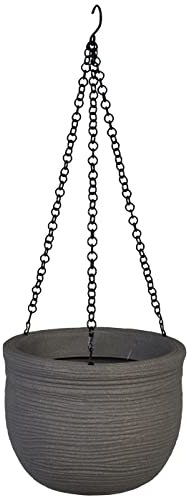 Vasar Blumenampel Ghisa, Hängeampel frostbeständig, Ø 25 cm, Höhe 19 cm, Kunststoff, dunkelgrau