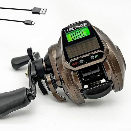 SPORTARC 7,2:1 5+1BB Digitale Angel-Baitcasting-Rolle mit Display-Bissanzeiger, linkshändig