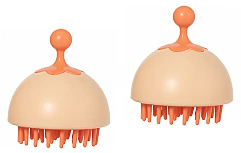 FRCOLOR 2stücke Tragbare Kopfhaut-massagebürste Anti-schuppen Shampoo-bürste Ergonomisches Design Für Haar Und Kopfhautpflege Für Männer Und Orange Farbvariante