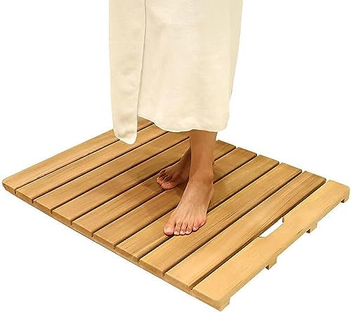 Tapis de douche en bois, panneau de douche en bois, tapis de sol de salle de bain for intérieur extérieur, tapis de sol for baignoire spa, tapis de bain en caillebotis, personnalisable ( Size : 75x80c
