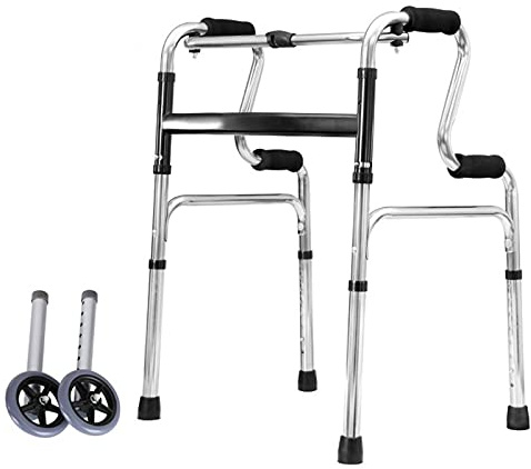 Klappbares Gehgestell für ältere Menschen – tragbar für ältere Menschen, faltbare Schritt-für-Schritt-Stütze aus Aluminium, höhenverstellbar,F (C)