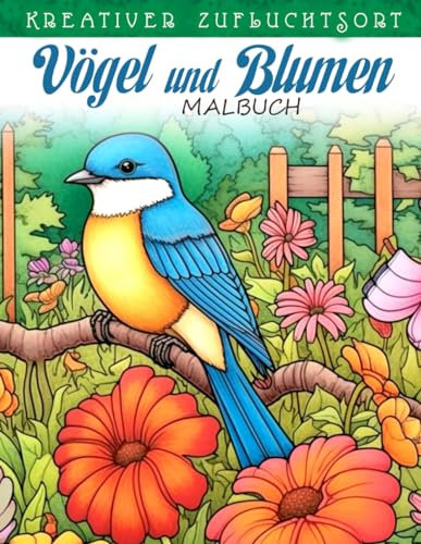 Kreativer Zufluchtsort Vögel und Blumen Malbuch: Malvorlage Vögel Und Blumen, Entzückende Designs, Die Die Schönheit Der Vögel Und Die Blumenpracht Feiern