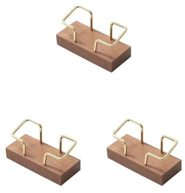 Visitenkartenhalter aus Holz, 3er-Set, schlicht, für Theke, Schreibtisch, Büro, Stil C