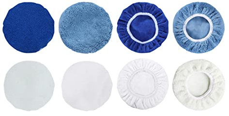 Auto-Polierpad-Set, Mikrofaser, Wolle, Motorhaube, Korallenvlies, Polierabdeckung, 8 Stück, 15,2 Cm, Waxer, Wachspad, Motorhaube für Autopolierer