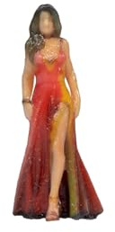 NOCH® Dame im roten Kleid, Modell-Einzelfigur 3D-Druck, 1:87 (H0) für Modellbau