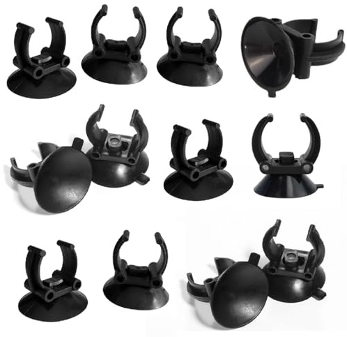mkemka Aquarium Suction Cup Clips 12 pcs Replacement Aquarium Fish Tank Heater Suckers Aquarium Heater Suction Cups Suckers with Clips for Large Aquarium Heating Rod and Submersible Light