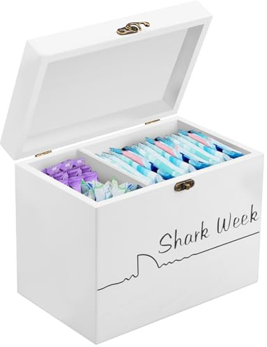 Tamponhalter aus Holz für Damenbinden, Beweglich Feminin ProduktVeranstalter,Aufbewahrungsbehälter für Damenbinden und Tampons mit Deckel für Zuhause und Büro(weiß)