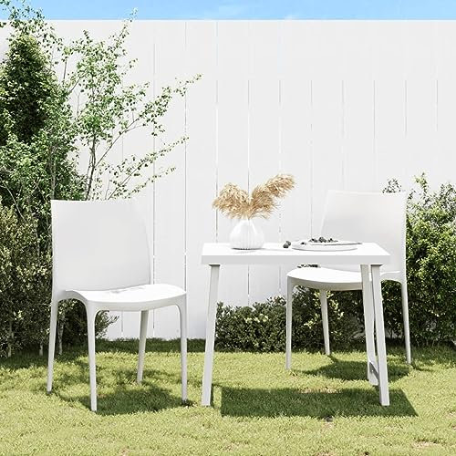 XINCXIN Gartenstühle 2 STK., Stühle Gartensessel Terrassenstühle Stuhl Geeignet für Pool Garden Outdoor Balcony Weiß 50x46x80 cm Polypropylen