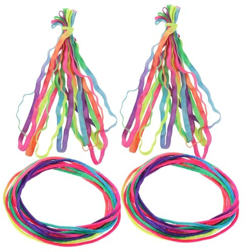 YARNOW Cuerdas Elásticas De Goma para Saltar Fitness Niños y Adultos, 6 Metros y 1.6 Metros, Colores Arcoíris, Resistentes Ejercicios Al Aire Libre