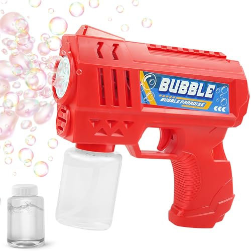 Seifenblasenpistole,Seifenblasenmaschine,Seifenblasen Machine,mit 1 Stück Seifenblasenflüssigkeit Tank,Blasenspielzeug Geschenk für Erwachsene/Geburtstag/Party, Bubble Gun Machine