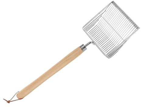 Abaodam Beach Sand Sifter for Shell Collecting Stainless Steel Wooden Handle Summer Vacation Digging Tool