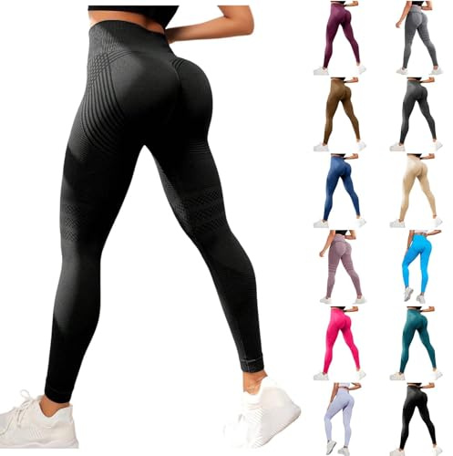 Leggings deportivos anticelulitis push up para mujer, largos, para yoga | Leggings de yoga de compresión largos, opacos, para levantamiento de botas, cintura alta, pantalones deportivos para yoga