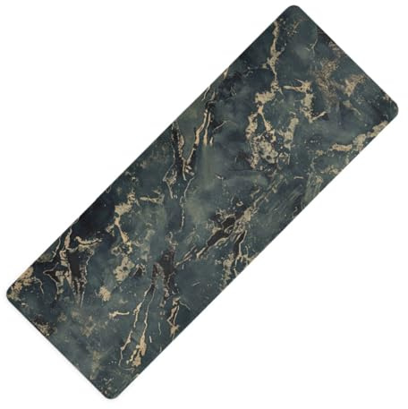 Yogamatte mit Camouflage-Muster, dick, 1 mm, rutschfest, mit Yogatasche für Matte, 180,3 x 66 cm, Dunkelgrün