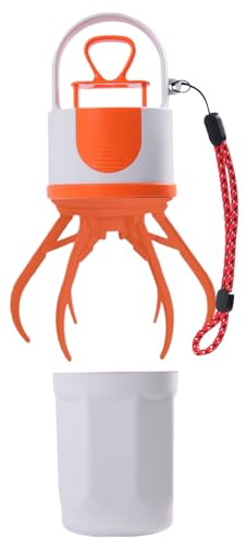 Pelle à déjections canines sans contact – Outil de ramassage de déchets à 6 griffes, distributeur de sacs anti-fuite | Pour jardin, parc, marche, voyage, camping, extérieur, nettoyage des animaux