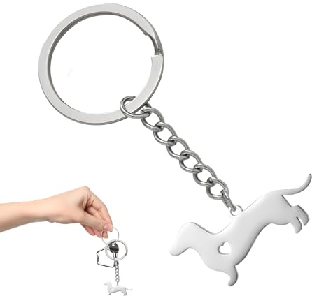 Dackel Schlüsselanhänger,Dackel Geschenke Anhänger,Süßer Schlüsselanhänger Aus Edelstahl Mit Tiermotiv,Dachshund Taschenanhänger,Dackelbesitzer Glücksbringer,für Frauen,Guter Freundinnen,Kolleginnen