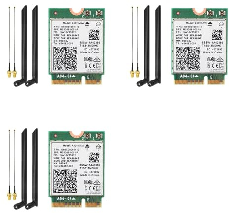Janasiba 3 schede WLAN AX211NGW WiFi 6E Tri-Band 2,4G/5G/6GHz WLAN Bluetooth 5.3 AX211 M.2 CNVio