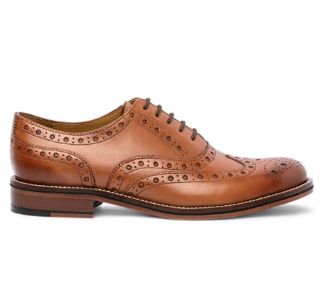 Chapman & Moore lädervingspets brogue Oxford formella kontorsskor, SOLBRÄNNA, 43.5 EU