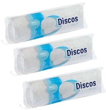 Dliplus Discos Desmaquillantes Ovalados, 100% Algodón, 300 Unidades, Pack de 3