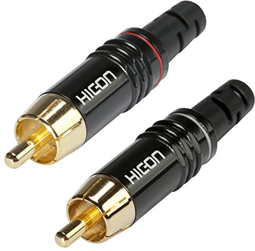 Hicon Cinchstecker 2er Set HI-CM06 weiß + rot kodiert RCA Phono Neutral Weiß by SOMMER CABLE - HI-CM06-NTL/RED