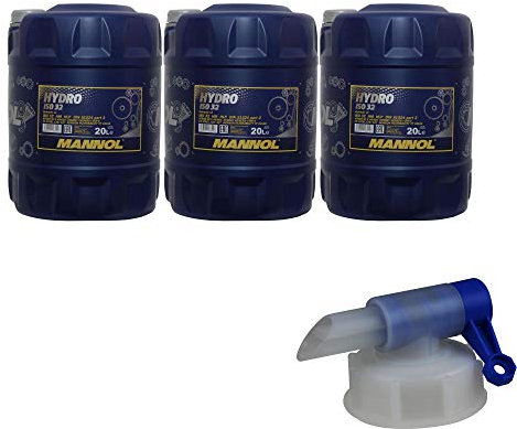 3x 20 Liter MANNOL Hydrauliköl Hydro ISO 32 Hydraulic Fluid inkl. Auslaufhahn