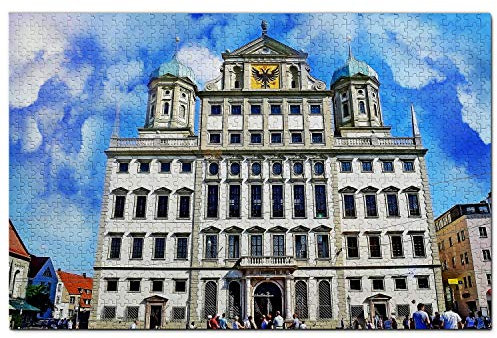 Deutschland Augsburger Rathaus Puzzle 1000 Teile Holzpuzzle Erwachsene Spielgrafik Reise Souvenir Holz