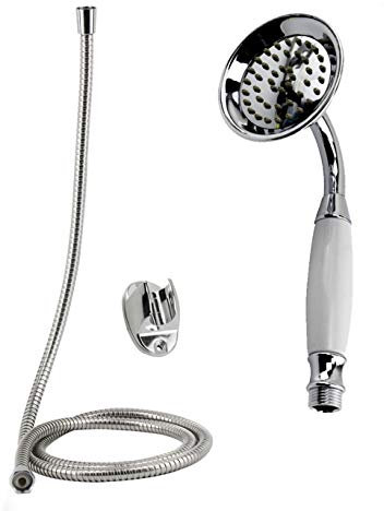 Vetrineinrete® Soffione con tubo flessibile da 1,8 metri doccetta a telefono con filtro doccia per bagno con supporto staffa a muro A89