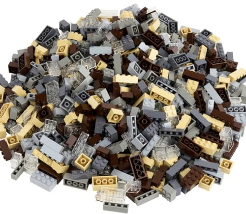 Q-Bricks Kreativ-Bauset mit klassischen Bausteinen – 1000 Teile – 2,2 kg | 3 Formen: 1x4, 2x2, 2x4 | 6 Farben | Kompatibel mit großen Baukasten-Marken | Hergestellt in der EU (Gebäudefarben)