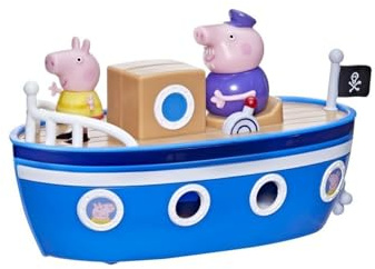 Peppa Pig Grandpa Pig’s Cabin Boat Preschool Toy: 1 Figure, Removable Deck, Rolling Wheels, for Ages 3 and Up