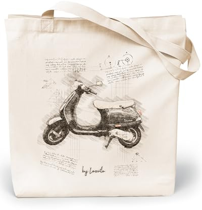 Loxato Jutebeutel Kunst Bedruckt - Stofftasche - Einkaufstasche Damen | Stoffbeutel, Baumwolltasche 100%, Canvas-Stoff 220 g/m2, Lange Henkel 70cm, Tragetasche, Kunst Motiv