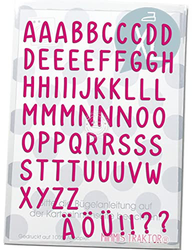 Bügelbild abc 2 cm Kids Alphabet Buchstaben Flockfolie Aufbügler Applikationen Bügelsticker für Stoffe Textilien Kinder zum Aufbügeln Flicken, Farbe:pink