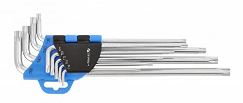 Högert Tamper-Torx -kompatibelSchlüssel, extra lang , 9 Stk.
