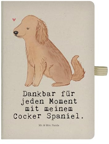 Mr. & Mrs. Panda DIN A4 Baumwoll Notizbuch Cocker Spaniel Moment - Geschenk, Adressbuch, Rassehund, Journal, Schreibheft, Englische Cockerspaniel,