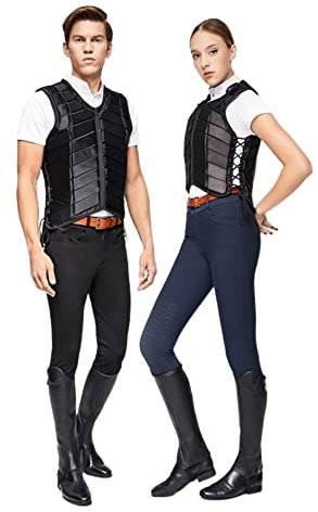 Body Protector, Rückenprotektor Reiten Kinder mit Eva-Polsterung für Reitschutzausrüstung Atmungsaktiv Leicht (Schwarz S+XL)