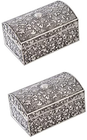 COLLBATH 2stücke Vintage Schmuckkästchen Silber Dekorative Aufbewahrungsbox Für Ohrringe Und Für Hochzeiten Und Besondere Anlässe