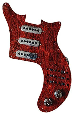 Vorverkabeltes geladenes Schlagbrett Vorverdrahtetes Gitarren-Schlagbrett SSS Single Coil Alnico Tonabnehmer for Brian May Guitar Welding Harness Loaded Humbucker (Color : Red Pearl)