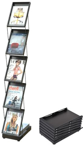 BLV 5 Schicht Faltbare prospektständer & prospekthalter Zeitschriftenständer Büroregale Katalog Literaturständer Für Gemeinsamer Empfangsbereich und Messen (A4 (170H*24B*37T))