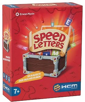 HCM Kinzel - Speed Letters | Schnelles Buchstabenspiel mit Schatzsuche | Sammeln & Gewinnen | Spielspaß für die ganze Familie | Kartenspiel |deutsch | 55201