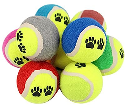 Mipcase 12stücke Teiliges Hundespielzeug Tennisbälle Mit Pfotenmotiv Interaktive Kauspielzeuge Zur Natürlicher Instinkte Robust Und Lustig Für Kleine Bis Mittlere Hunde Schützt Möbel Vor k