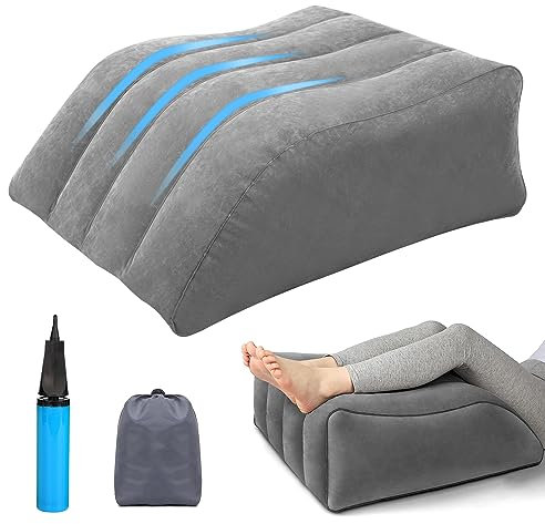 Venenkissen Beinhochlagerungskissen, Beinkissen Hochlagerung mit Luftpumpe, Aufblasbare Keilkissen für Beine zum Schlafen Knierolle Verbesserung der Durchblutung und Reduzierung von Schwellungen