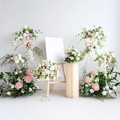 LLZJDDPLY Traubogen Hochzeit kit, Metall Gold Hochzeit Ballon Bogen Ständer 5 Stück for Geburtstags, Partys, Bankett Zeremonie Dekorationen, 170cm&170cm