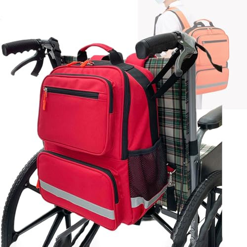 Cubstone Rollstuhl Rucksack, Multifunktions-Rollstuhl-Bag,Mobilitäts-Roller Universal - Große Kapazität Rollstuhlzubehör Rollstuhltasche Hinten - Wasserdichtes - mit Reflektierendem Streifen(E)