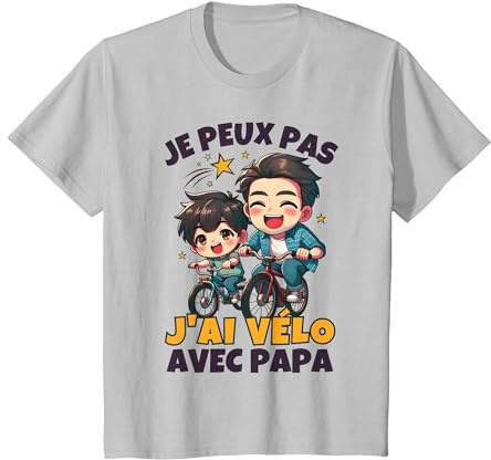Cadeau Vélo Humour garçons Enfant Rigolo Cyclisme T-Shirt, Enfant, Argent, 10 Ans