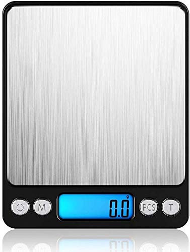 DDKYHU Balance de Cuisine numérique 3kg/0.1g, électronique Professionnelle, Balance Alimentaire de Poche avec écran LCD éclairé, Noir