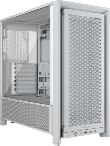 Corsair Frame 4000D Boîtier Modulaire ATX de Taille Moyenne – Débit d'air Élevé, InfiniRail™ Système de Montage des Ventilateurs, ASUS BTF, MSI Project Zero, Gigabyte Project Stealth – Blanc