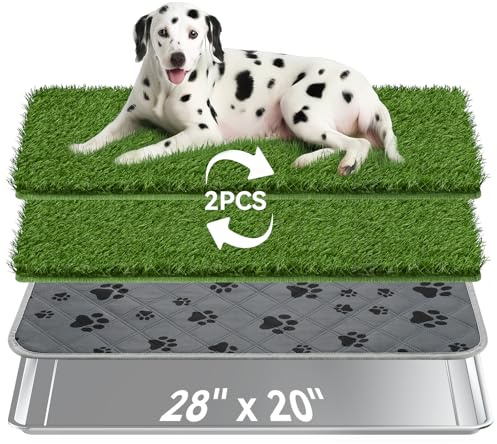 Pawaboo Große Edelstahl Hundetoilette aus Kunstrasen mit Tablett (70×50 cm)