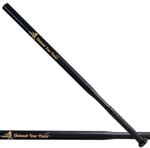 Schlanker Baseball-Trainingsschläger, 86,4 cm, 0,8 kg, dünner Power-Stick-Trainingsschläger, Stahl, schwarz, 【PU umwickelt】