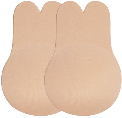 Dilara Soutien-gorge adhésif Push-Up – Lot de 2 Soutien-gorge autocollant avec colle douce appliquée à la main – Dos nu et sans bretelles – Soutien-gorge liftant invisible avec couverture de mamelon