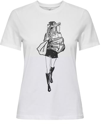 Onlemma Life Reg S/S Lady Top JRS, Blanco Brillante, M
